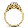 2 1/4 Carat Round Shape Diamond Intricate Vine Engagement Ring In 14 Karat Yellow Gold Image-3