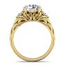 3 1/4 Carat Round Shape Diamond Intricate Vine Engagement Ring In 14 Karat Yellow Gold Image-3
