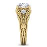 3 1/4 Carat Round Shape Diamond Intricate Vine Engagement Ring In 14 Karat Yellow Gold Image-4