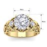 3 1/4 Carat Round Shape Diamond Intricate Vine Engagement Ring In 14 Karat Yellow Gold Image-5