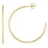 14 Karat Yellow Gold Polished Hoop Earrings, 1 3/4 Inch Image-1