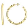 14 Karat Yellow Gold Thick Polished Hoop Earrings, 2 Inches Image-1