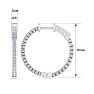 1 Carat Diamond Hoop Earrings In 14 Karat White Gold, 3/4 Inch Image-4