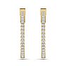 1 Carat Diamond Hoop Earrings In 14 Karat Yellow Gold, 3/4 Inch Image-2