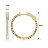 1 Carat Diamond Hoop Earrings In 14 Karat Yellow Gold, 3/4 Inch Image-4