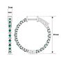 1 Carat Emerald and Diamond Hoop Earrings In 14 Karat White Gold, 3/4 Inch Image-4