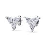 1/2 Carat Pear Shape Diamond Cluster Earrings In 14 Karat White Gold Image-1