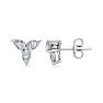 1/2 Carat Pear Shape Diamond Cluster Earrings In 14 Karat White Gold Image-2