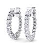 1/2 Carat Diamond Hoop Earrings In 14 Karat White Gold, 1/2 Inch Image-1