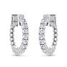 1/2 Carat Diamond Hoop Earrings In 14 Karat White Gold, 1/2 Inch Image-2