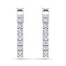 1/2 Carat Diamond Hoop Earrings In 14 Karat White Gold, 1/2 Inch Image-3