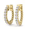 1/2 Carat Diamond Hoop Earrings In 14 Karat Yellow Gold, 1/2 Inch Image-1