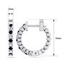 1/2 Carat Sapphire and Diamond Hoop Earrings In 14 Karat White Gold, 1/2 Inch Image-4