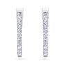 2 Carat Diamond Hoop Earrings In 14 Karat White Gold, 3/4 Inch Image-2