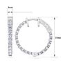 2 Carat Diamond Hoop Earrings In 14 Karat White Gold, 3/4 Inch Image-5