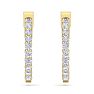 2 Carat Diamond Hoop Earrings In 14 Karat Yellow Gold, 3/4 Inch Image-2