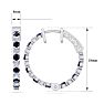 2 Carat Sapphire and Diamond Hoop Earrings In 14 Karat White Gold, 3/4 Inch Image-4