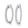 3 Carat Diamond Hoop Earrings In 14 Karat White Gold, 3/4 Inch Image-1