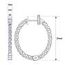 3 Carat Diamond Hoop Earrings In 14 Karat White Gold, 3/4 Inch Image-4