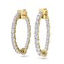 3 Carat Diamond Hoop Earrings In 14 Karat Yellow Gold, 3/4 Inch Image-1