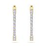 3 Carat Diamond Hoop Earrings In 14 Karat Yellow Gold, 3/4 Inch Image-3