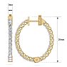 3 Carat Diamond Hoop Earrings In 14 Karat Yellow Gold, 3/4 Inch Image-4