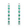 3 Carat Emerald and Diamond Hoop Earrings In 14 Karat White Gold, 3/4 Inch Image-3