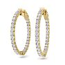 3 1/2 Carat Diamond Hoop Earrings In 14 Karat Yellow Gold, 1 Inch Image-1