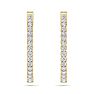 3 1/2 Carat Diamond Hoop Earrings In 14 Karat Yellow Gold, 1 Inch Image-3
