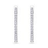 5 Carat Diamond Hoop Earrings In 14 Karat White Gold, 1 1/4 Inch Image-2