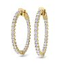 5 Carat Diamond Hoop Earrings In 14 Karat Yellow Gold, 1 1/4 Inch Image-1