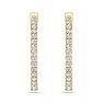 5 Carat Diamond Hoop Earrings In 14 Karat Yellow Gold, 1 1/4 Inch Image-2