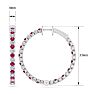 5 Carat Ruby and Diamond Hoop Earrings In 14 Karat White Gold, 1 1/4 Inch Image-4