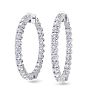 5 Carat Diamond Hoop Earrings In 14 Karat White Gold, 1 1/2 Inches Image-1