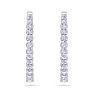 5 Carat Diamond Hoop Earrings In 14 Karat White Gold, 1 1/2 Inches Image-2