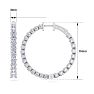 5 Carat Diamond Hoop Earrings In 14 Karat White Gold, 1 1/2 Inches Image-4