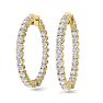 5 Carat Diamond Hoop Earrings In 14 Karat Yellow Gold, 1 1/2 Inches Image-1