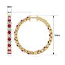 5 Carat Ruby and Diamond Hoop Earrings In 14 Karat Yellow Gold, 1 1/2 Inches Image-4