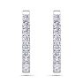 7 Carat Diamond Hoop Earrings In 14 Karat White Gold, 1 1/4 Inch Image-2