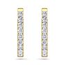 7 Carat Diamond Hoop Earrings In 14 Karat Yellow Gold, 1 1/4 Inch Image-2