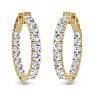 7 Carat Diamond Hoop Earrings In 14 Karat Yellow Gold, 1 1/4 Inch Image-3