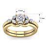 1 Carat Round and Marquise Diamond Bridal Set In 14 Karat Yellow Gold Image-5