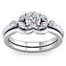 1 Carat Round and Marquise Diamond Bridal Set In 14 Karat White Gold Image-1