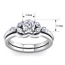 1 Carat Round and Marquise Diamond Bridal Set In 14 Karat White Gold Image-5
