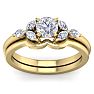 1 Carat Round and Marquise Diamond Bridal Set In 14 Karat Yellow Gold Image-1