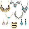 Statement Jewelry Gift Set Featuring 8 Pieces of Fashion Necklaces, Earrings and Bracelets Image-1