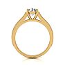 Moissanite Engagement Ring; 1 1/2 Carat Round Shape Moissanite Engagement Ring In 14 Karat Yellow Gold Image-4