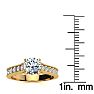 Moissanite Engagement Ring; 1 1/2 Carat Round Shape Moissanite Engagement Ring In 14 Karat Yellow Gold Image-6