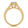 Moissanite Engagement Ring; 2 Carat Round Shape Moissanite Engagement Ring In 14 Karat Yellow Gold Image-3