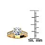Moissanite Engagement Ring; 2 Carat Round Shape Moissanite Engagement Ring In 14 Karat Yellow Gold Image-5